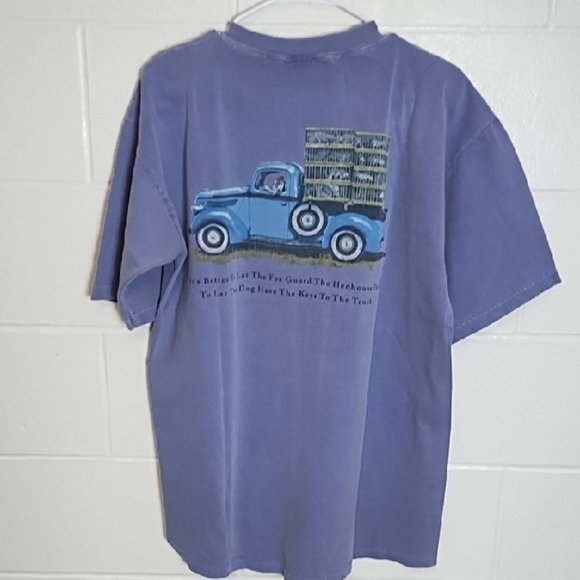 Dalmation Dog Thick Washed Cotton Graphic Humorous T-shirt Antique Truck Chicken - Picture 3 of 13